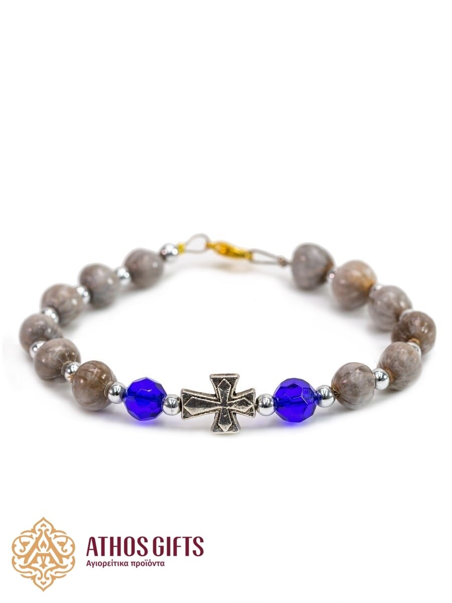 “Tears of the Mother of God” bracelet with blue seed beads