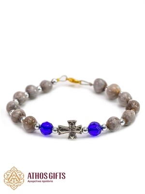 “Tears of the Mother of God” bracelet with blue seed beads