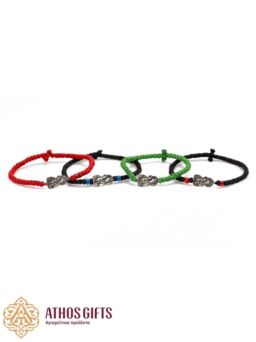 Orthodox woven bracelets with an icon of the Mother of God “It Is Truly Meet”.