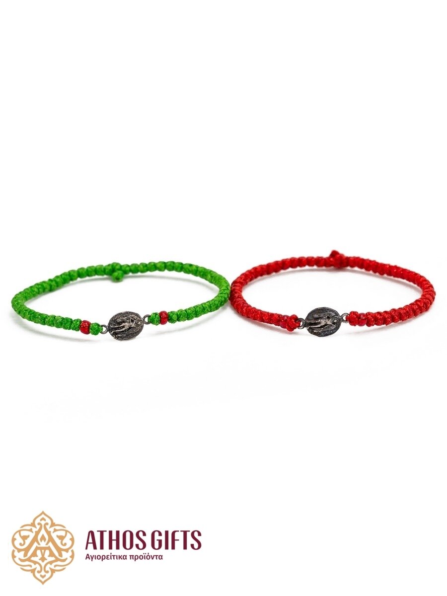 Orthodox woven bracelets with an icon of Archangel Michael.
