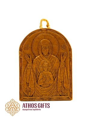 Wax icon of Our Lady of the Sign.