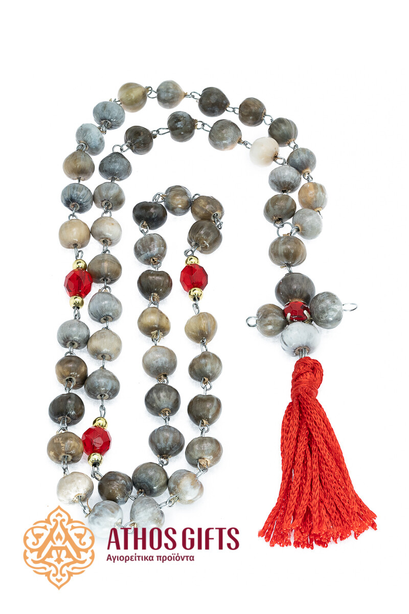 Orthodox Athonite prayer ropes “Tears of the Theotokos” with a red tassel