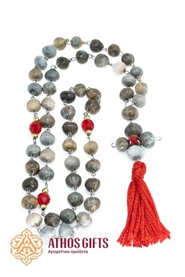 Orthodox Athonite prayer ropes “Tears of the Theotokos” with a red tassel