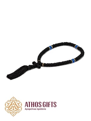 Handmade woven prayer rope with a cross, 50 knots.