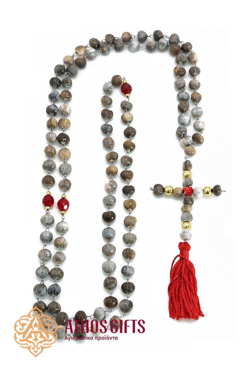 Tears of Virgin Mary prayer rope 100 beads, Color: Red