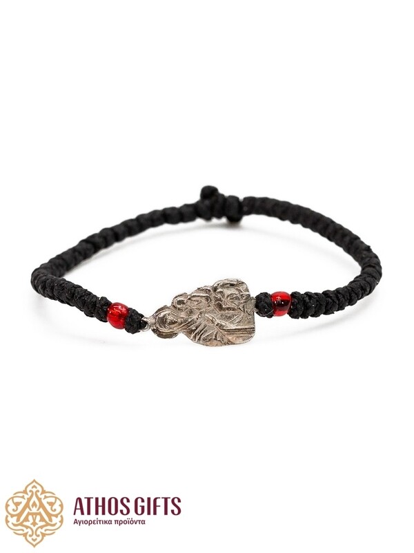 Handmade woven bracelet with the icon of the Mother of God “Quick to Hear”.