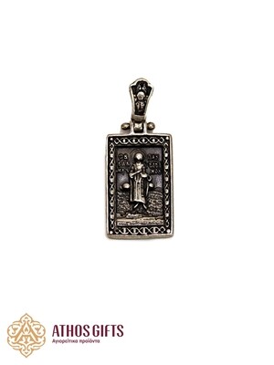 Saint Pantaleon and Mother of God double-sided pendant