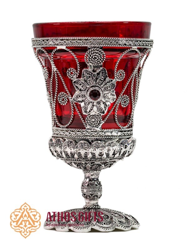 Small red table vigil lamp for home