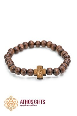 Orthodox Athonite wooden bracelets with a cross, handmade by the monks of Mount Athos.