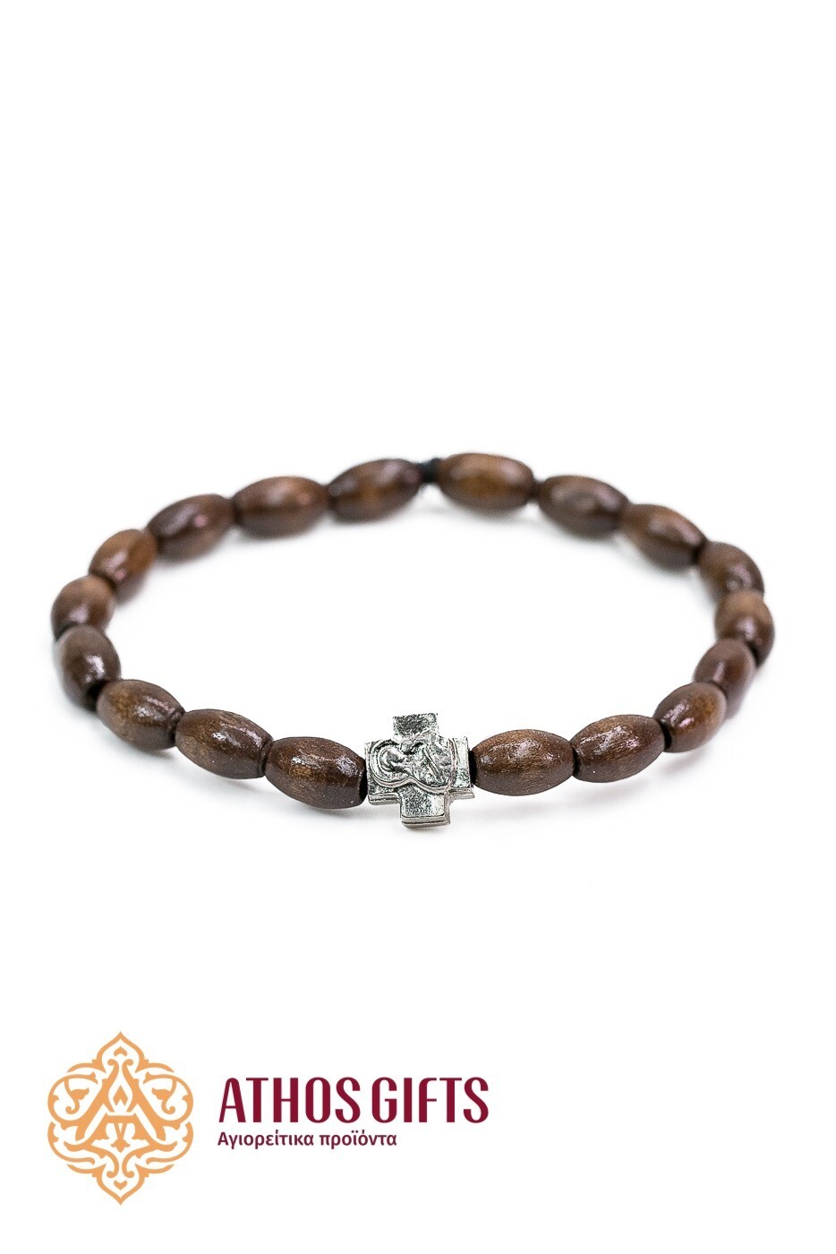 Orthodox Athonite wooden bracelets with a cross, handmade by the monks of Mount Athos.