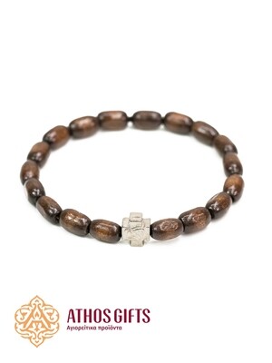 Orthodox Athonite wooden bracelets with a cross, handmade by the monks of Mount Athos.