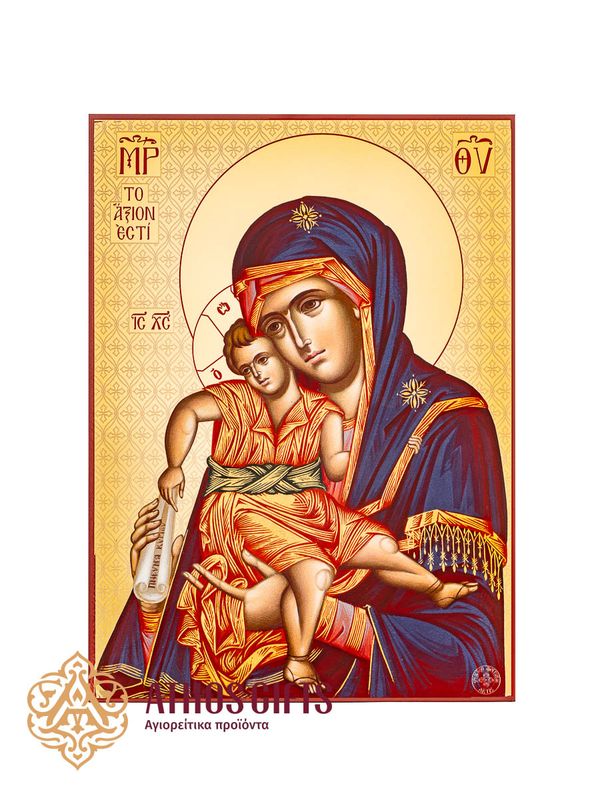 Icon of the Mother of God “Axion Estin” from the Protaton Church on Mount Athos.