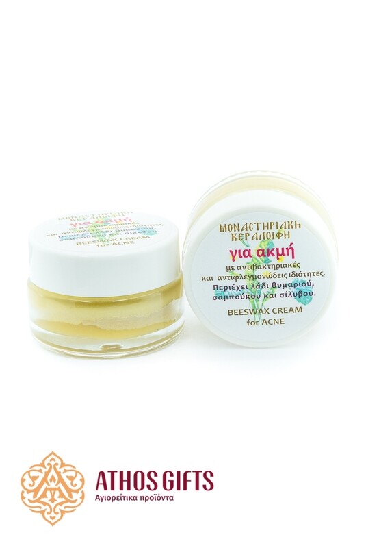 Monastery ointment with beeswax and herbal oils for acne