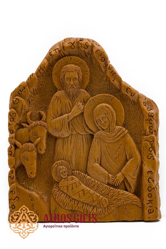 Wax icon of the Nativity of Christ.