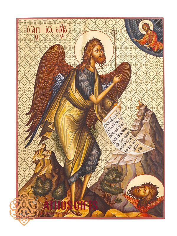 Icon of Saint John the Baptist made on chipboard