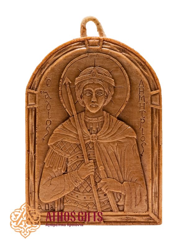Handmade icon of Saint Demetrius made of beeswax