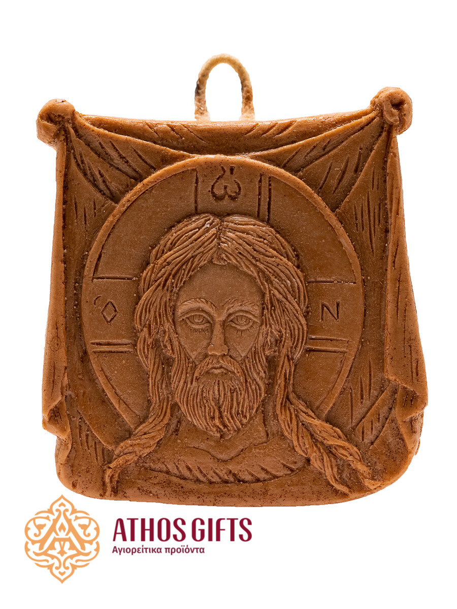Handmade icon of the Holy Mandylion made of beeswax