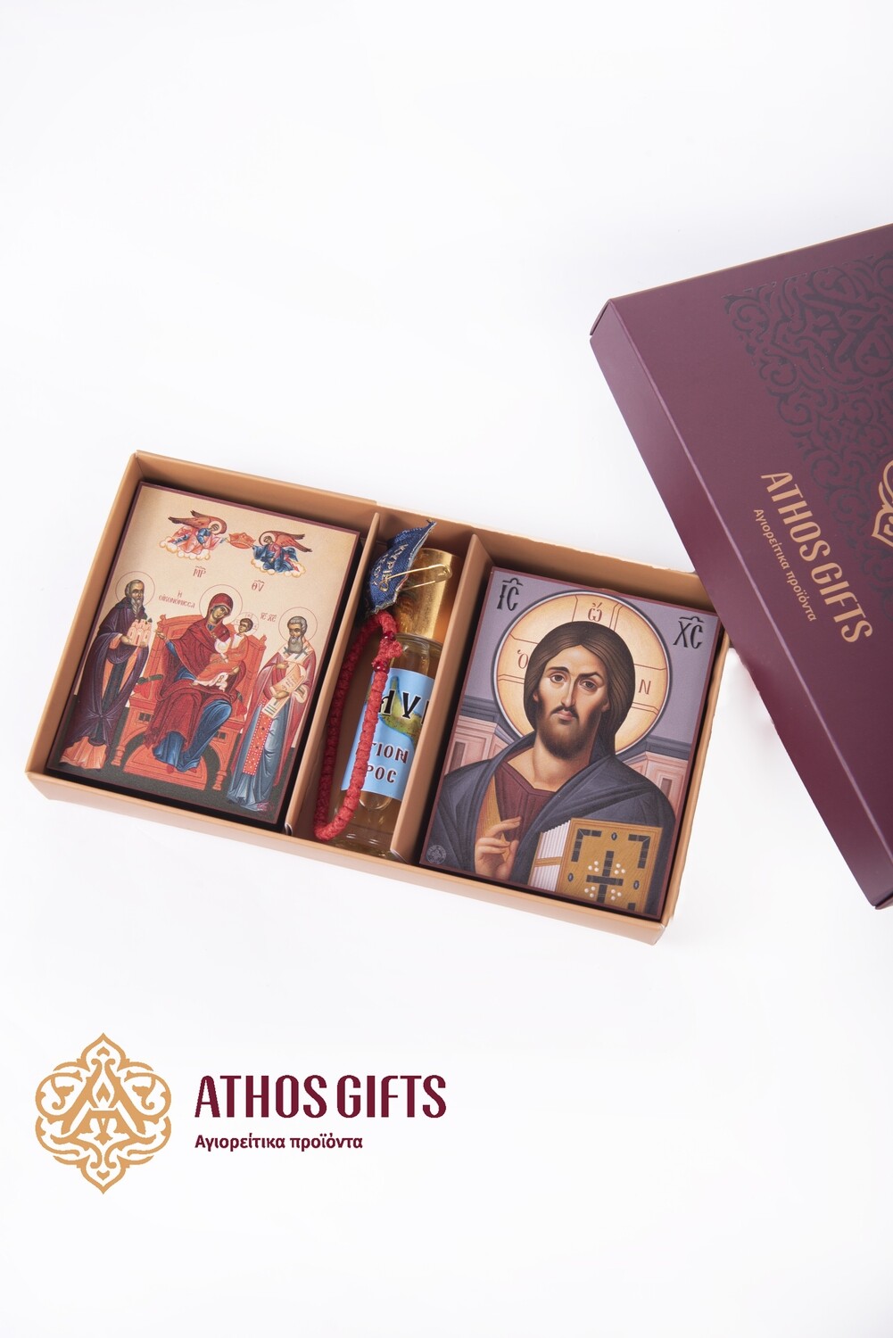 Gift Set of 5 Items with the Icons of the “Theotokos Economissa” and “Jesus Christ”