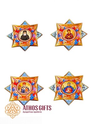 Waterproof stickers of the Theotokos and saints, 7 cm.