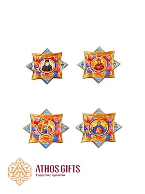 Waterproof stickers of the Theotokos and saints, 5 cm.