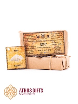 Natural soap with added kefir based on olive oil with extracts of medicinal herbs.