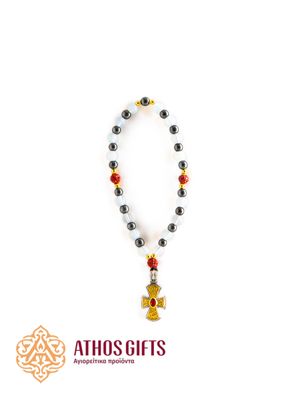 Prayer beads made of natural hematite with a tassel.