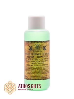 Natural shampoo with olive oil for men against hair loss.