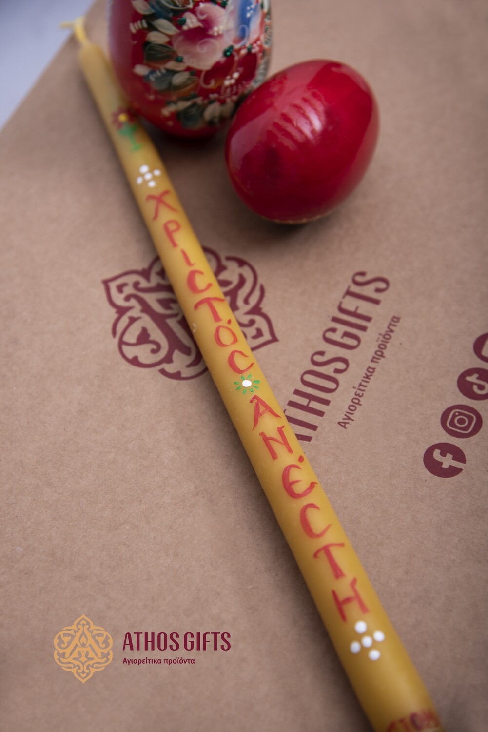 Candles made from natural beeswax, handmade in the cell of St. Nicholas