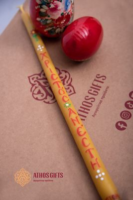 Candles made from natural beeswax, handmade in the cell of St. Nicholas