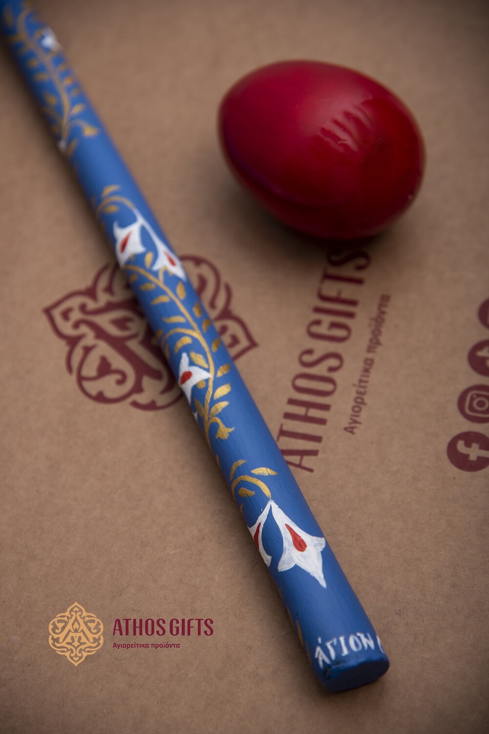 Handmade candle made from natural beeswax, crafted in the cell of Saint Nicholas on Mount Athos.