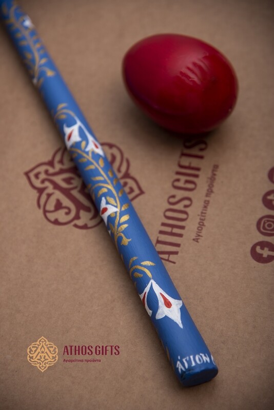 Handmade candle made from natural beeswax, crafted in the cell of Saint Nicholas on Mount Athos.