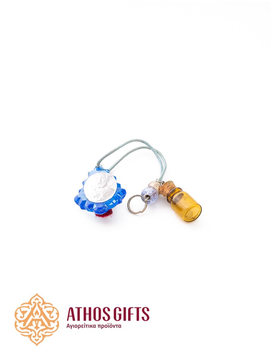 Saint Spyridon/Saint Nicholas car mirror icon, Color: Blue