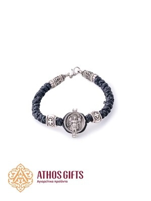 Prayer rope bracelet with metal decorative elements and an icon depicting Archangel Michael