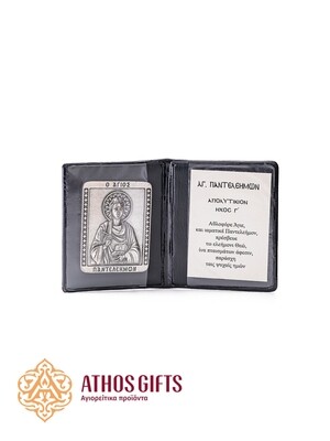 Δίπτυχο με μεταλλική εικόνα του Αγίου Παντελεήμονα