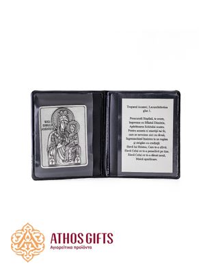 Diptych with a metal icon of the Mother of God “Lakkoskitiotissa”.