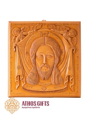 Handmade icon of the Holy Mandylion made of beeswax