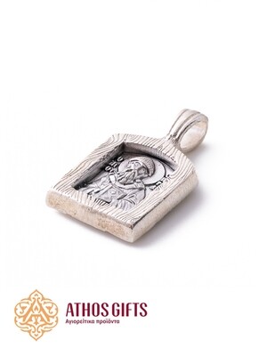 Silver pendant with the image of St. Spyridon from the Church of St. Spyridon of Trimythous (Corfu)