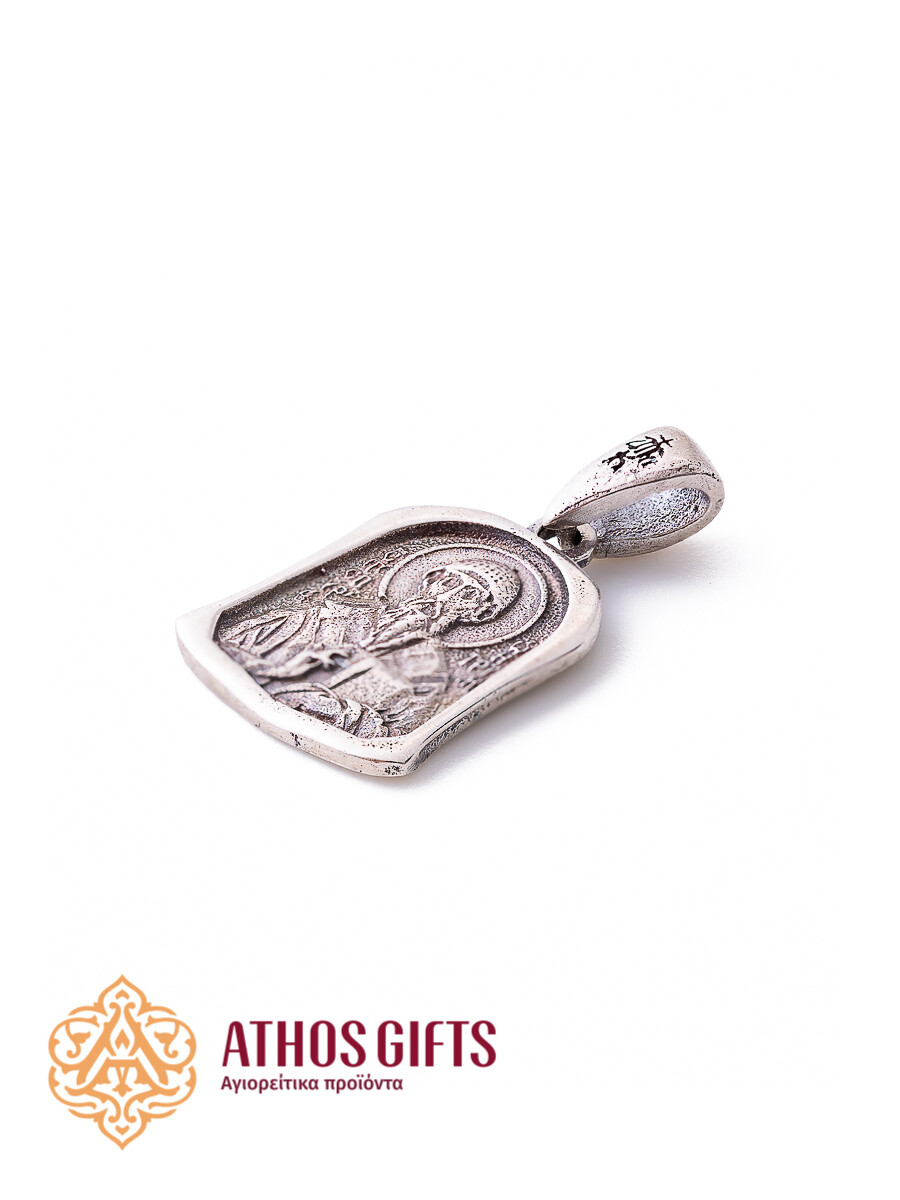 925 sterling silver pendant with the image of St. Spyridon
