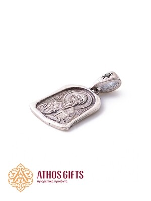 925 sterling silver pendant with the image of St. Spyridon