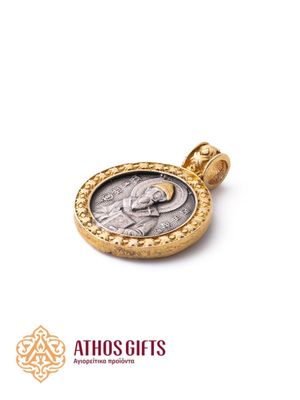 Double sided St. Nicholas/St. Spyridon silver pendant