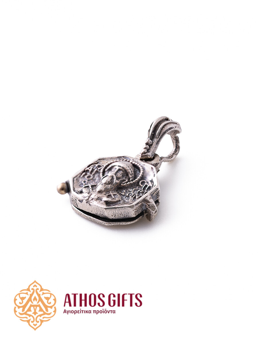 925 sterling silver pendant with the image of St. Spyridon