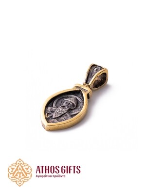 Partially gold-plated silver pendant with the image of St. Spyridon