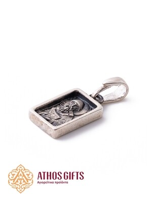 Silver pendant with the image of St. Spyridon from the Church of St. Spyridon of Trimythous (Corfu)