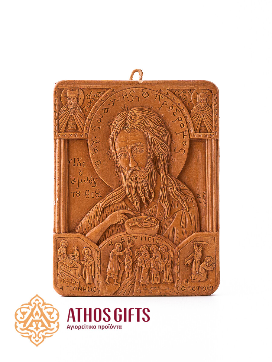 Εικόνα του Αγίου Ιωάννη του Προδρόμου από κερί μέλισσας, χειροποίητη