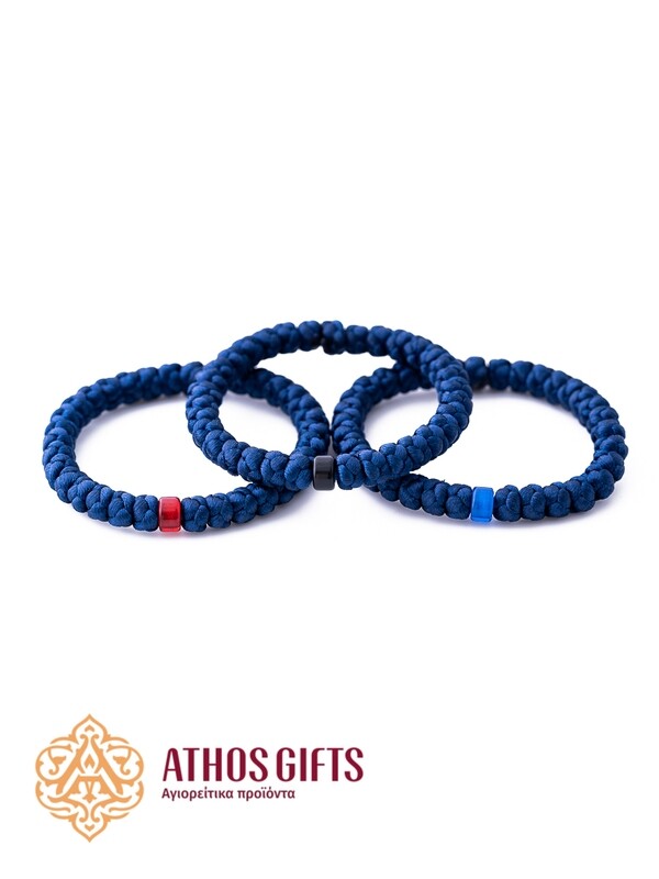 Orthodox woven bracelets with a beaded insert.