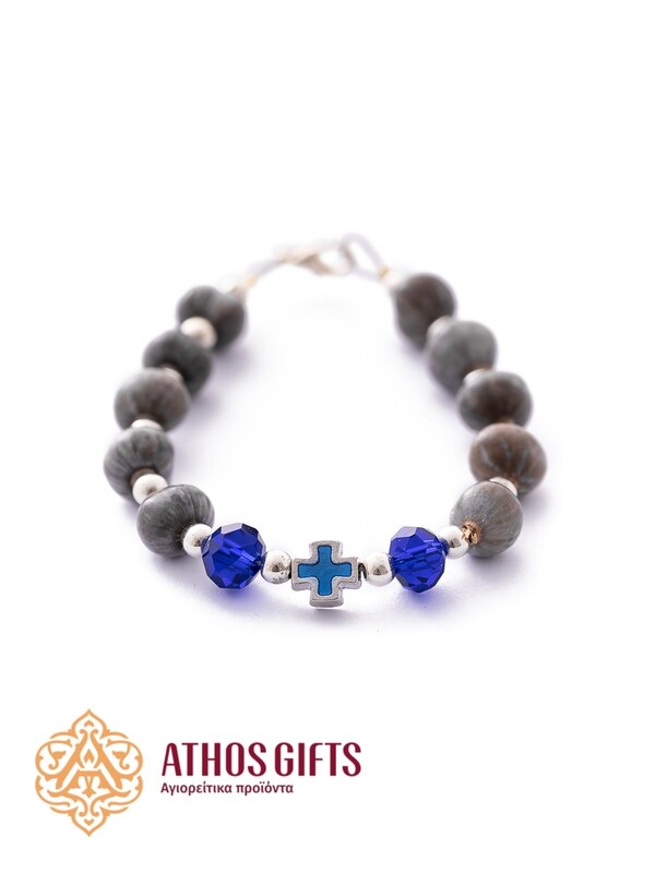 “Tears of the Mother of God” bracelet with blue seed beads