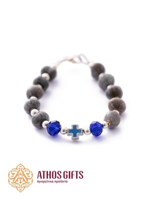 “Tears of the Mother of God” bracelet with blue seed beads