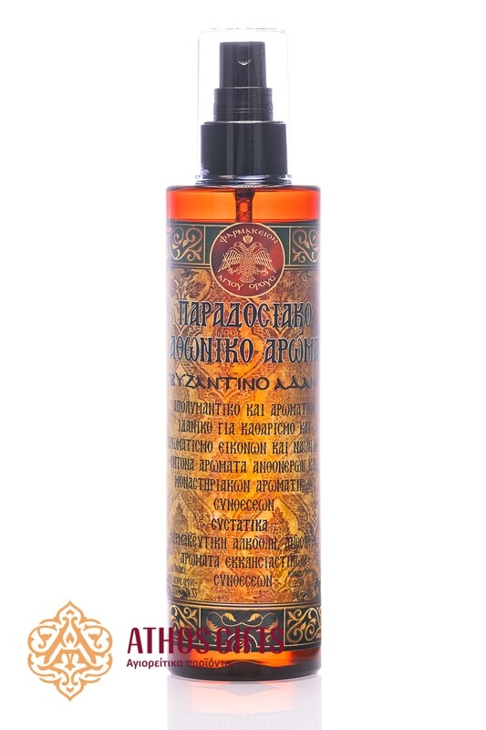 Athonite aromatic spray “Byzantine Adam” for cleaning and polishing icons.