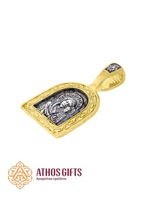 Silver medallion icon with the image of the Kazan Mother of God