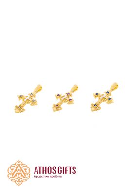 A cross pendant for the neck made of silver with gilding.